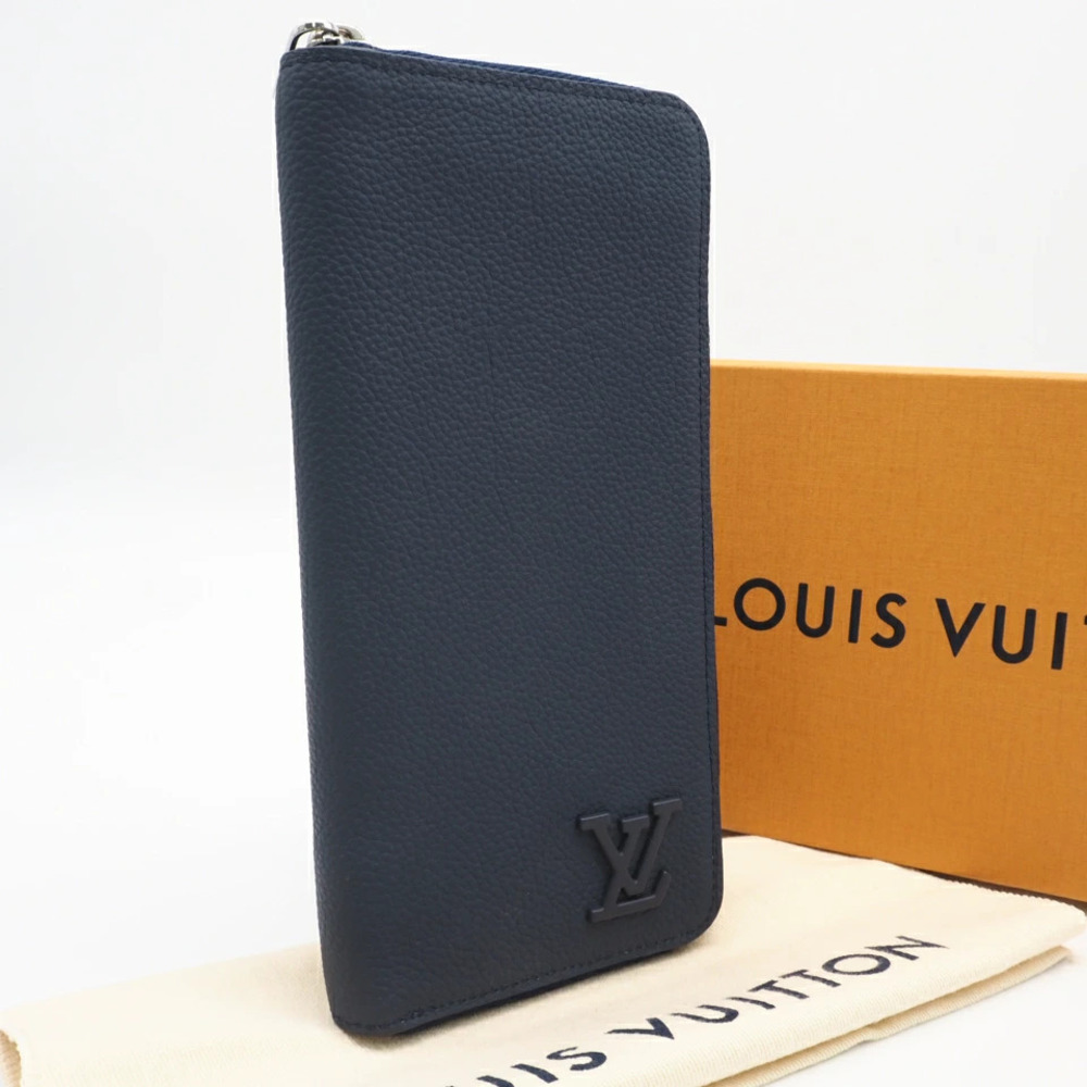 Louis Vuitton LV Aerogram Zippy Wallet Vertical Wallet Calf Leather Navy Blue